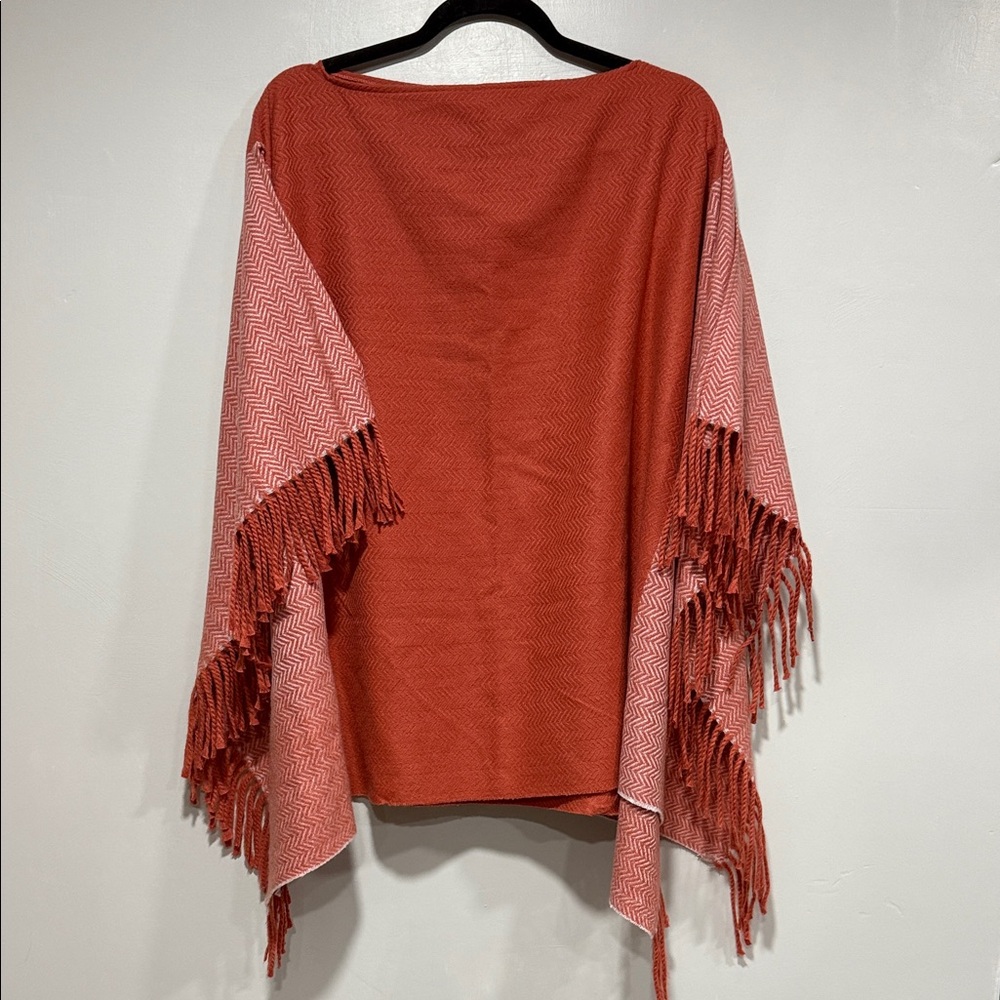 Universal Thread Vibrant Rust Orange Knit Poncho